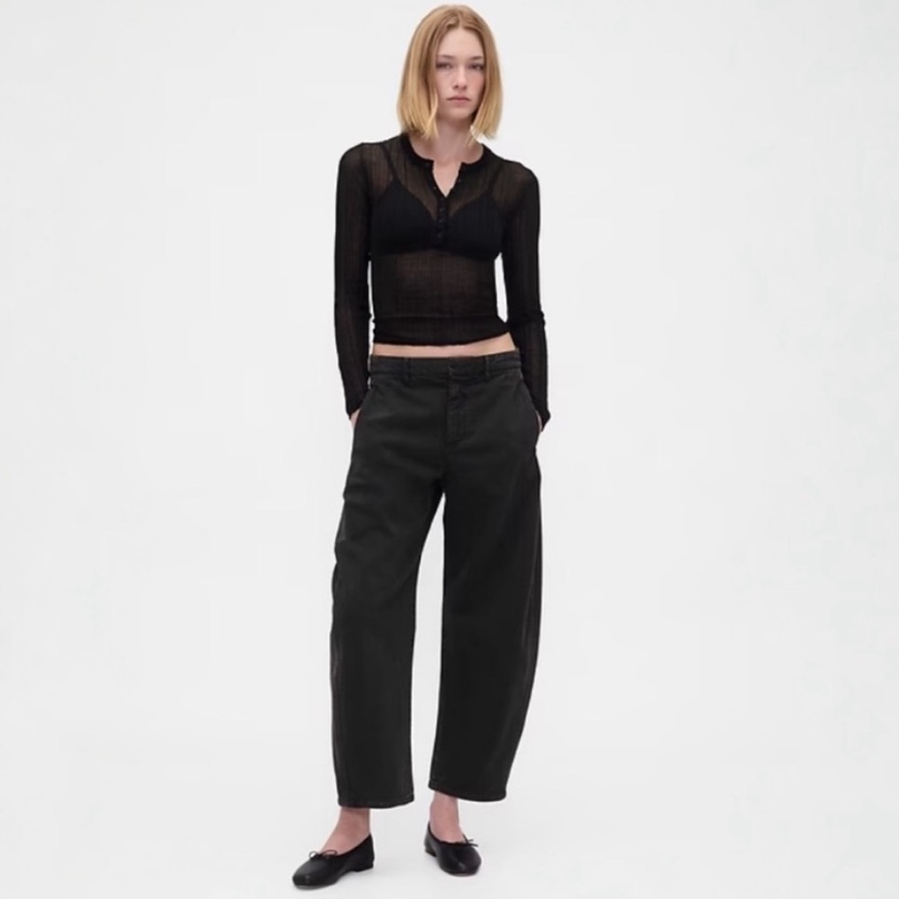 NEW! GAP Black Mid Rise Twill Barrel Pants - Multiple Size 🩷 #518093